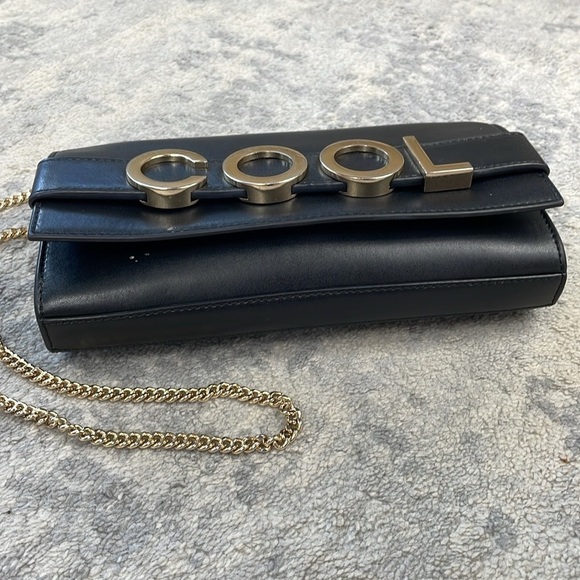 Michael Kors Bellamie Black Leather Cool Embellished Leather Bag Chain Crossbody - Picture 6 of 17